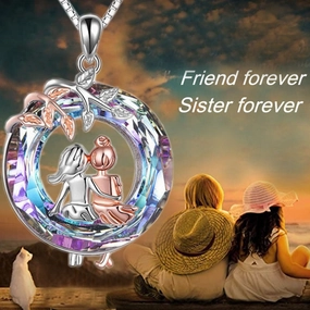 Wholesale Round Branch sisters Good Friend Necklace
