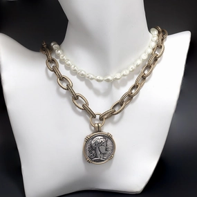 Wholesale Round Brand Portrait Pendants, Portrait Pearl Necklaces