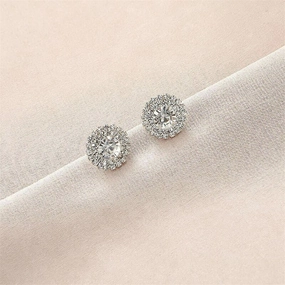 Wholesale Round Cluster Diamond Stud Earrings OLY-ES-SHY005