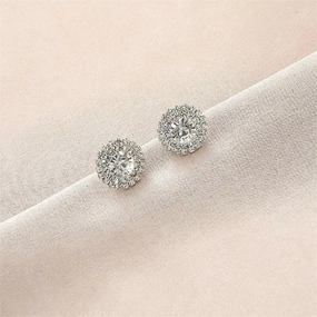 Wholesale Round Cluster Diamond Stud Earrings OLY-ES-SHY005