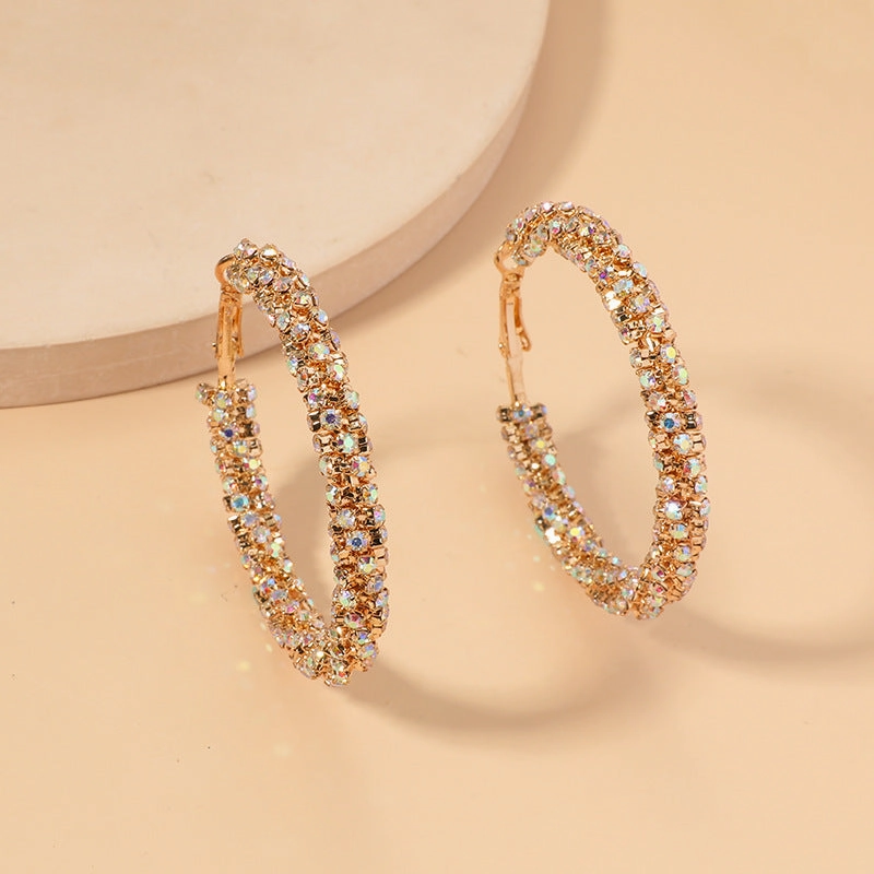 Wholesale Round Diamond Alloy Earrings