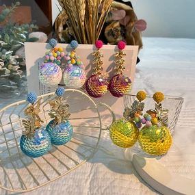Wholesale Round Flower Earrings