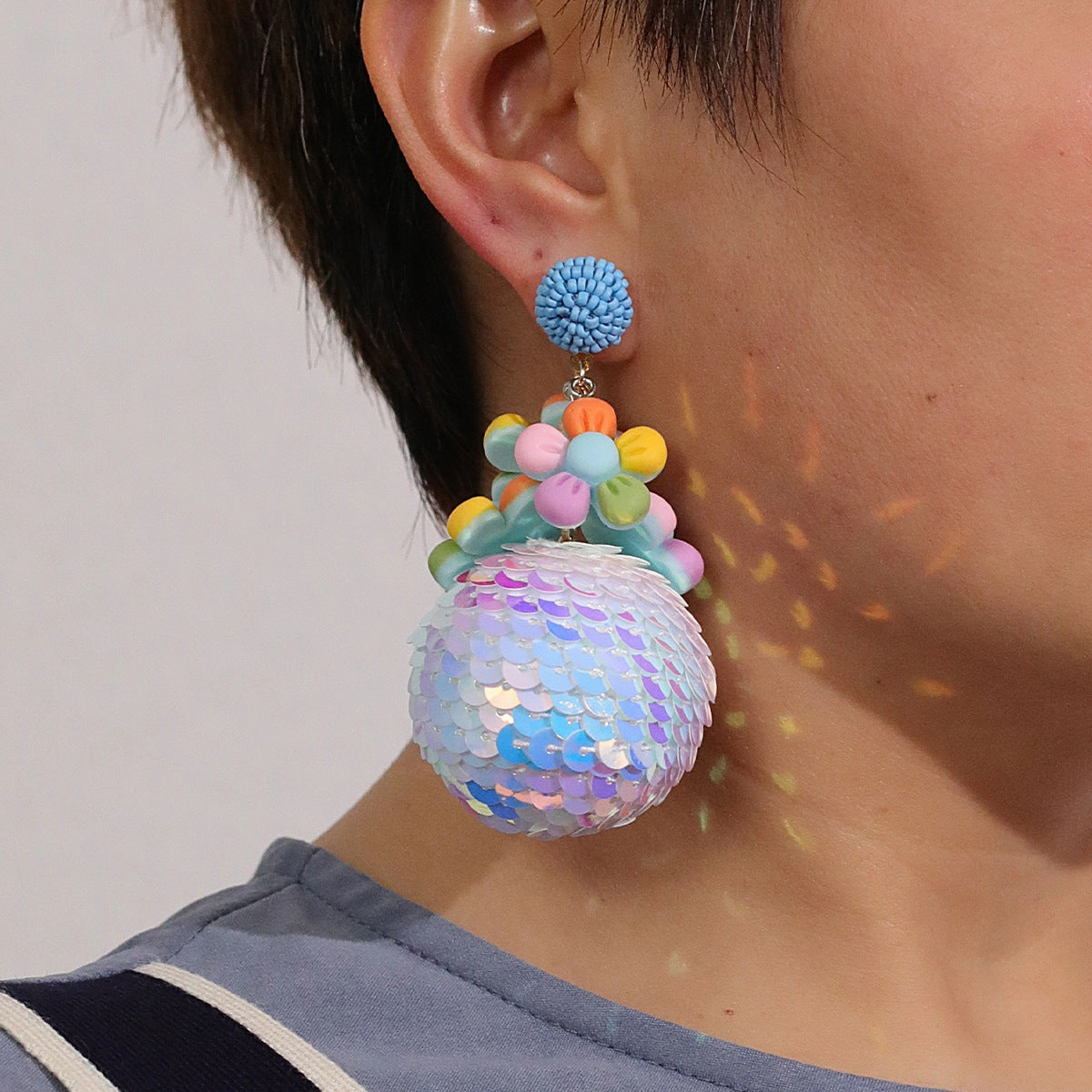 Wholesale Round Flower Earrings