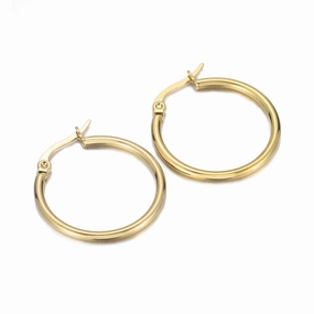 Wholesale Round Hollow Female Gold Plated Earrings