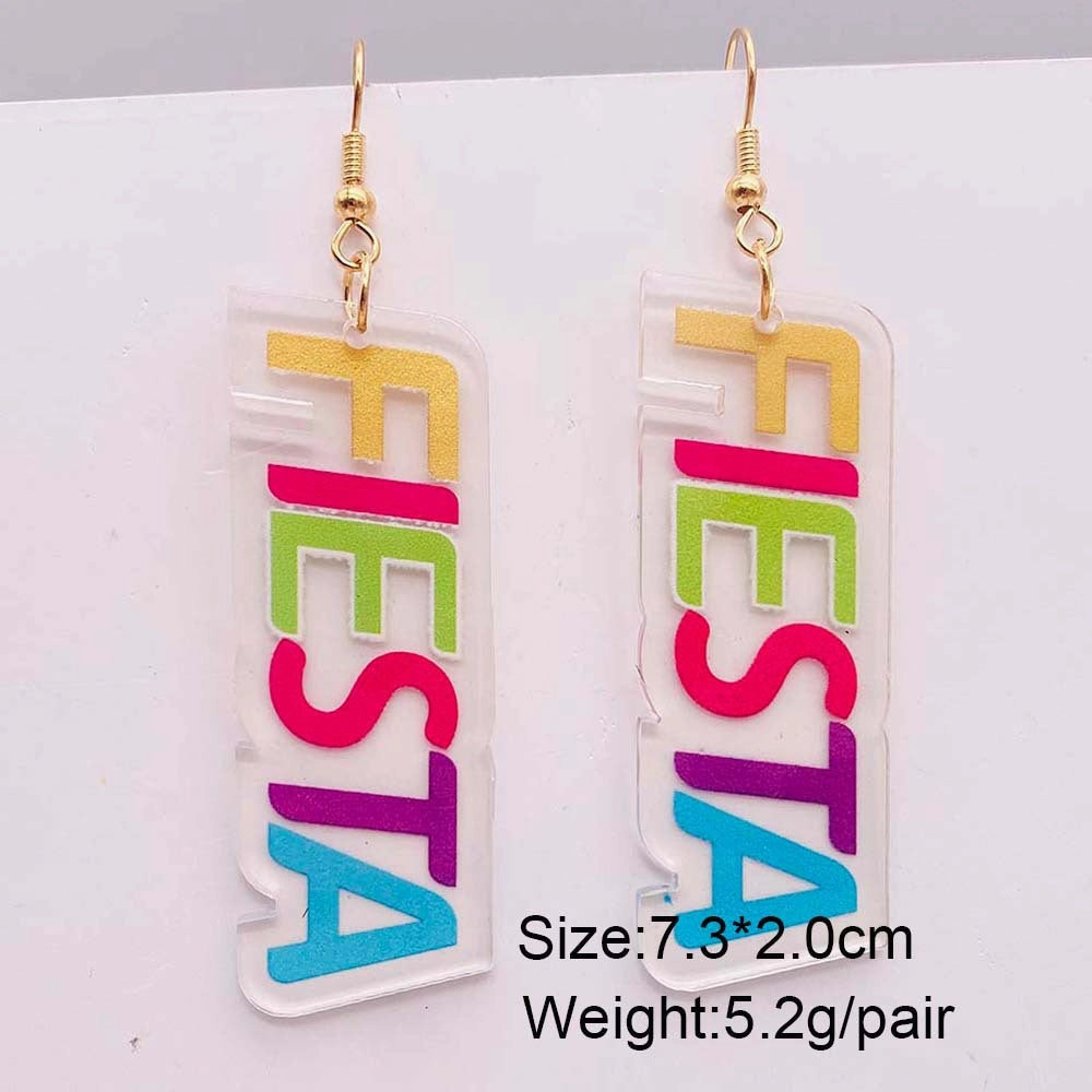 Wholesale Round Hollow Spray Painted Acrylic Earrings