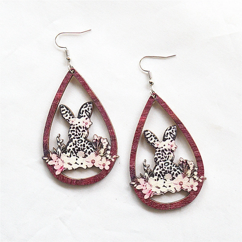 Wholesale Round Hollow Spray Painted Acrylic Earrings