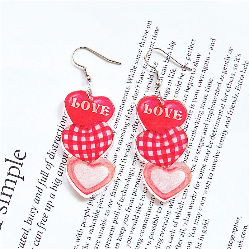 Wholesale Round Hollow Spray Painted Acrylic Earrings