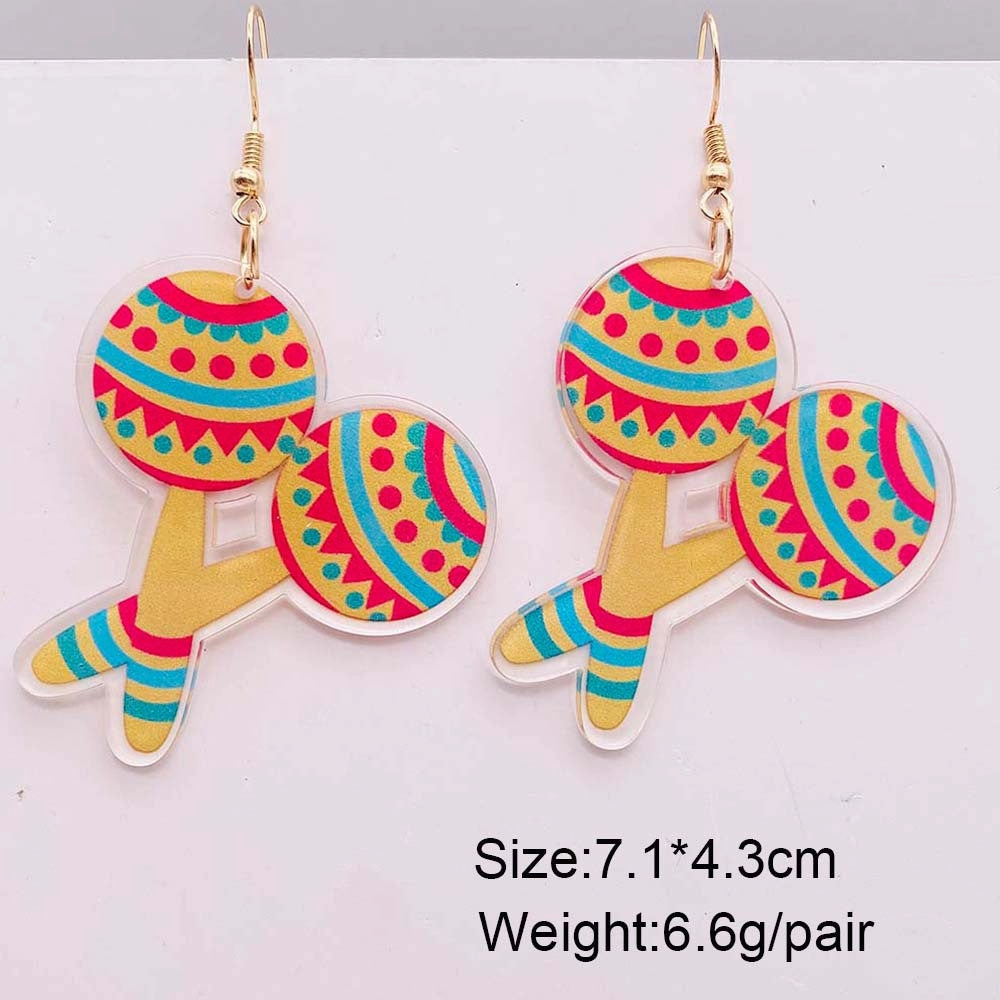 Wholesale Round Hollow Spray Painted Acrylic Earrings
