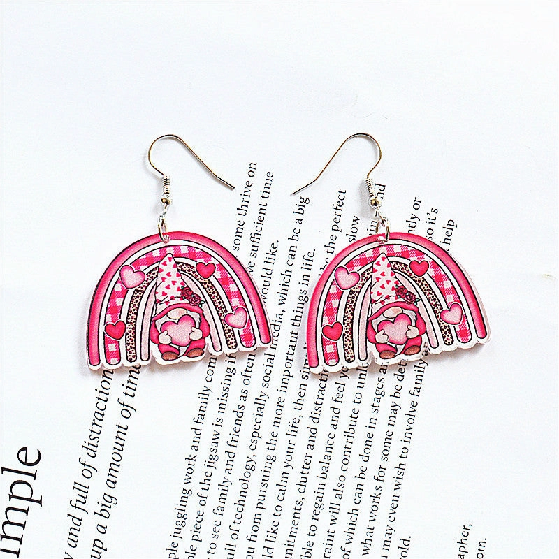 Wholesale Round Hollow Spray Painted Acrylic Earrings