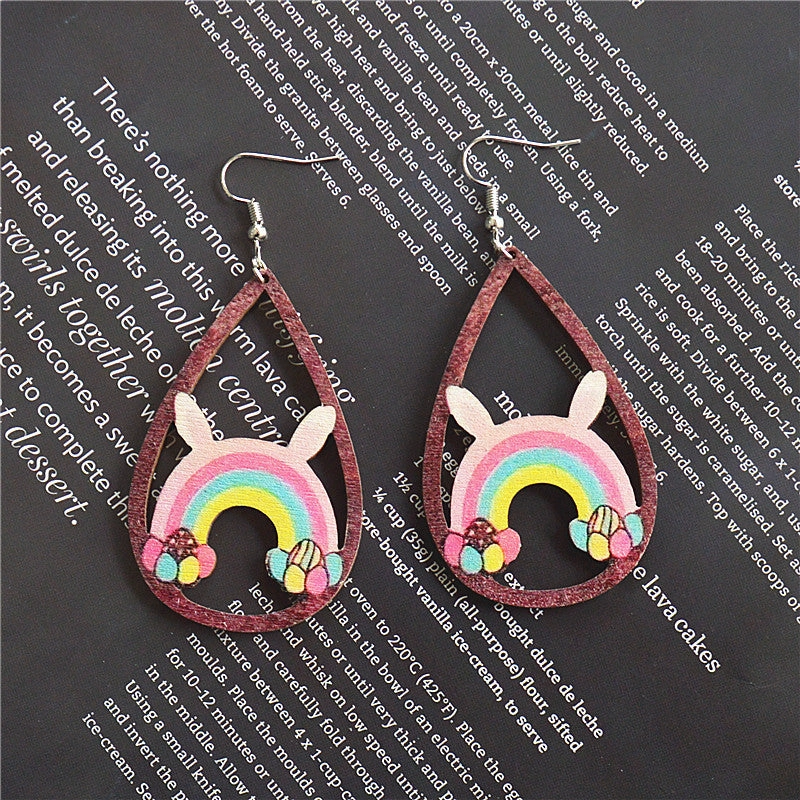 Wholesale Round Hollow Spray Painted Acrylic Earrings