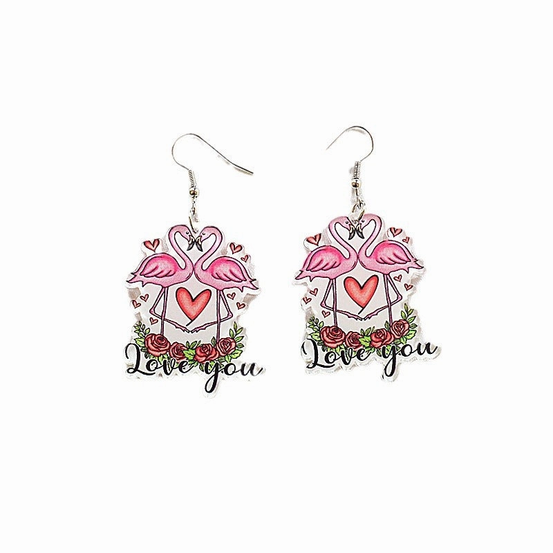 Wholesale Round Hollow Spray Painted Acrylic Earrings