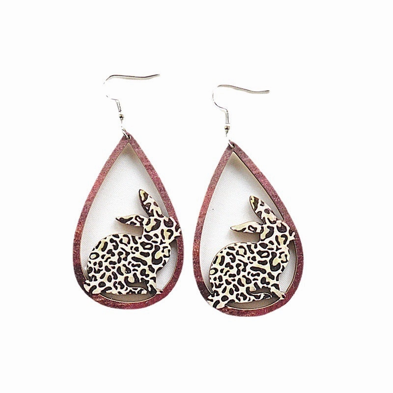 Wholesale Round Hollow Spray Painted Acrylic Earrings
