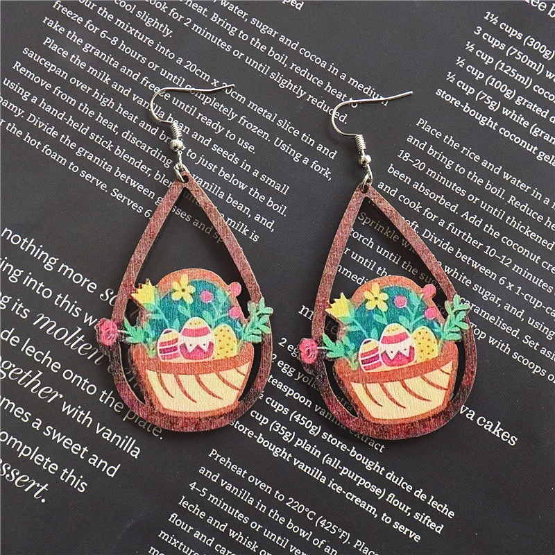 Wholesale Round Hollow Spray Painted Acrylic Earrings