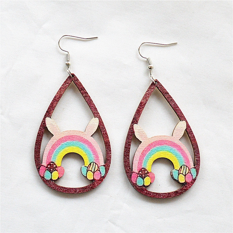 Wholesale Round Hollow Spray Painted Acrylic Earrings