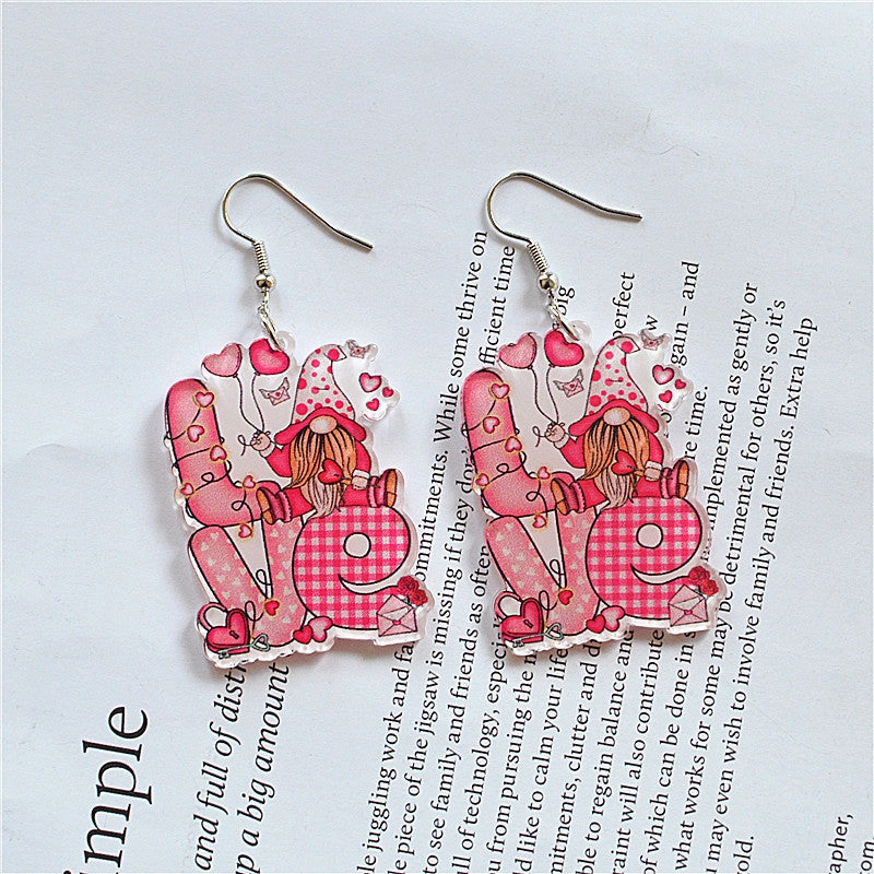 Wholesale Round Hollow Spray Painted Acrylic Earrings