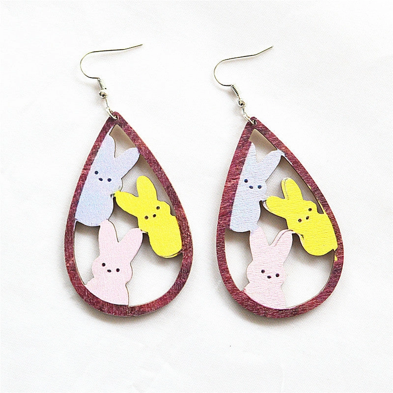 Wholesale Round Hollow Spray Painted Acrylic Earrings
