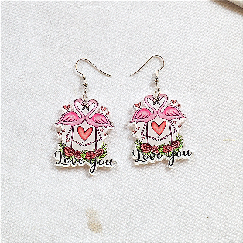 Wholesale Round Hollow Spray Painted Acrylic Earrings