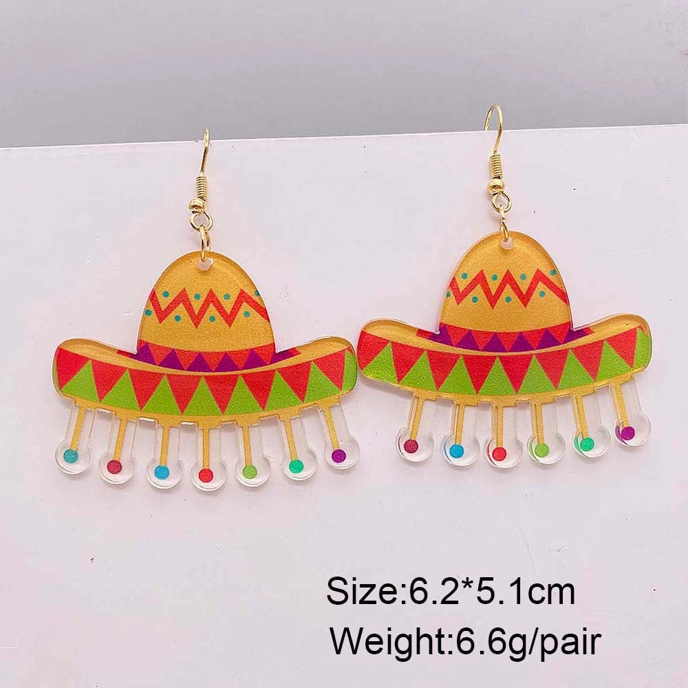 Wholesale Round Hollow Spray Painted Acrylic Earrings