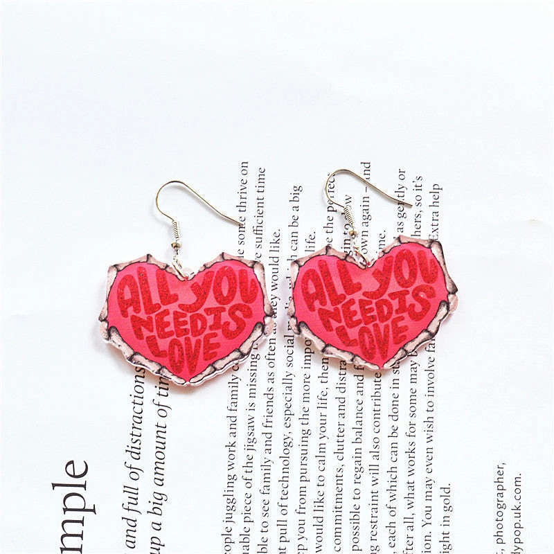 Wholesale Round Hollow Spray Painted Acrylic Earrings