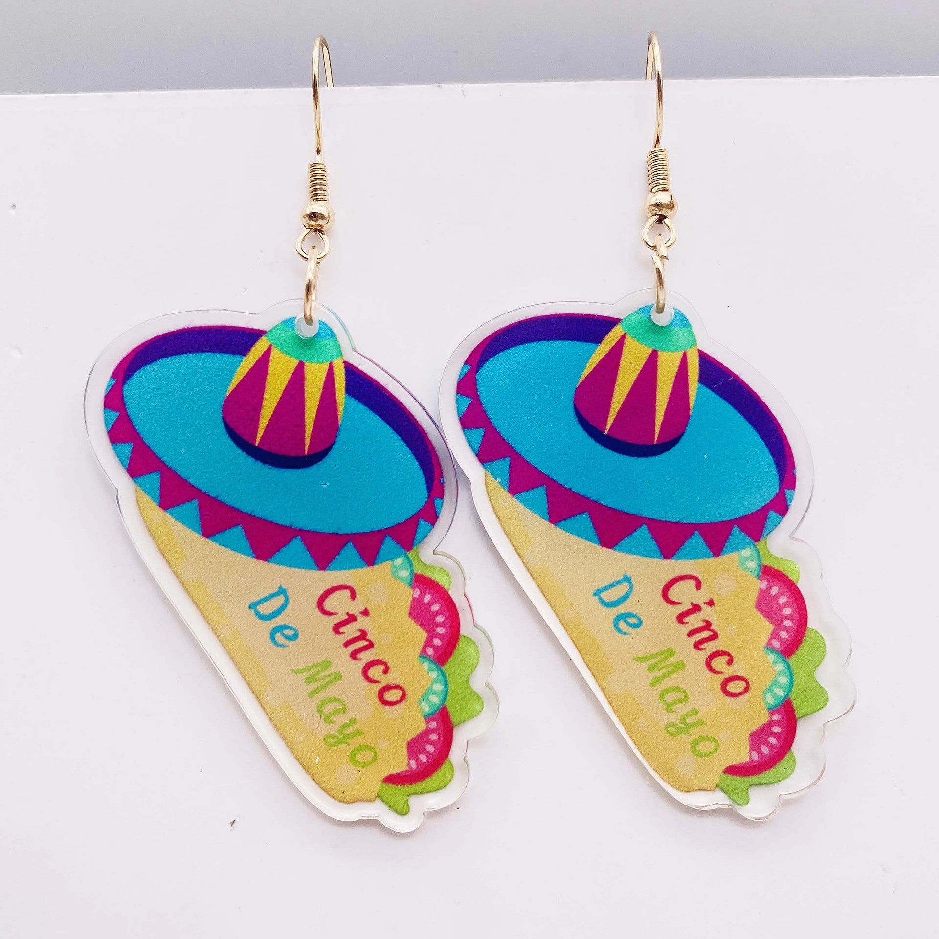 Wholesale Round Hollow Spray Painted Acrylic Earrings
