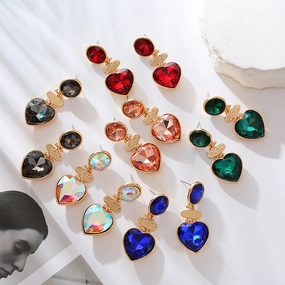 Wholesale Round Love Multi-layer Vintage Earrings