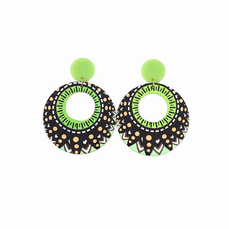 Wholesale Round Polka Dot Geometric Acrylic Earrings