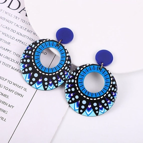 Wholesale Round Polka Dot Geometric Acrylic Earrings