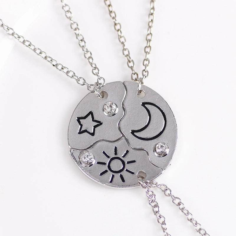 Wholesale Round Splicing Sun Moon Star Series Necklace Clavicle Chain