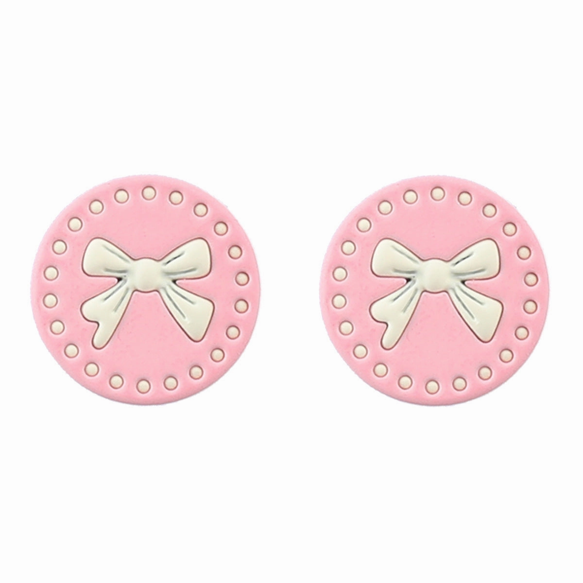 Wholesale Round Spray Painted Bow Alloy Ear Studs