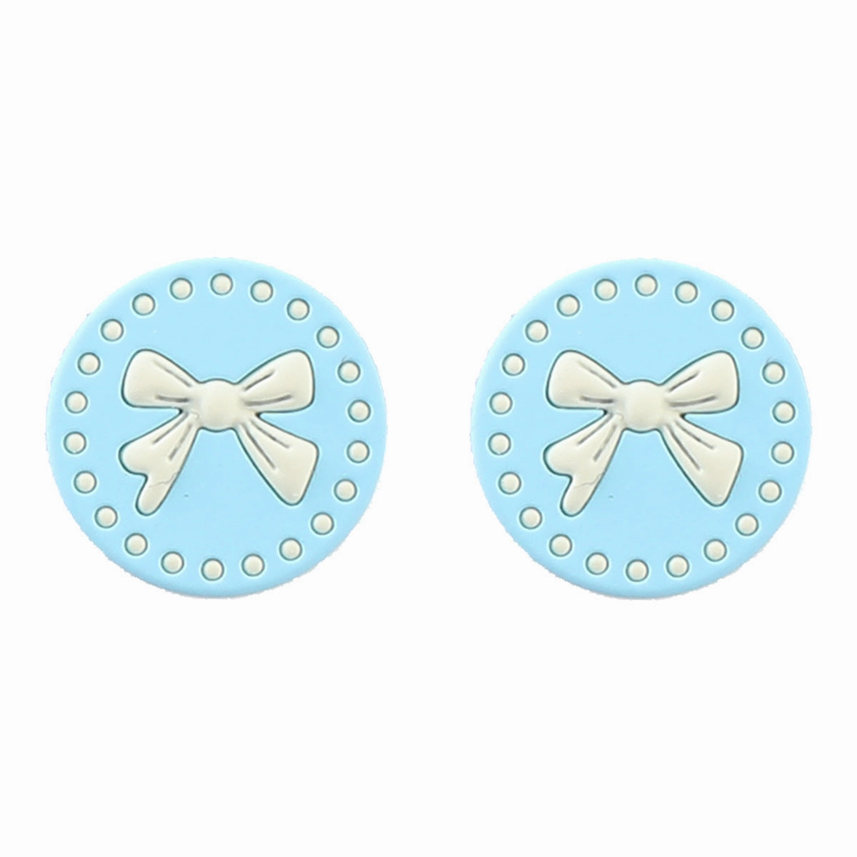Wholesale Round Spray Painted Bow Alloy Ear Studs