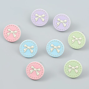 Wholesale Round Spray Painted Bow Alloy Ear Studs