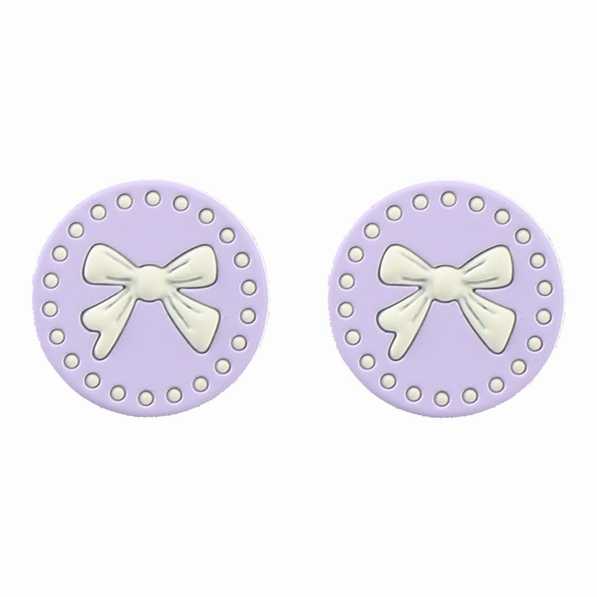 Wholesale Round Spray Painted Bow Alloy Ear Studs