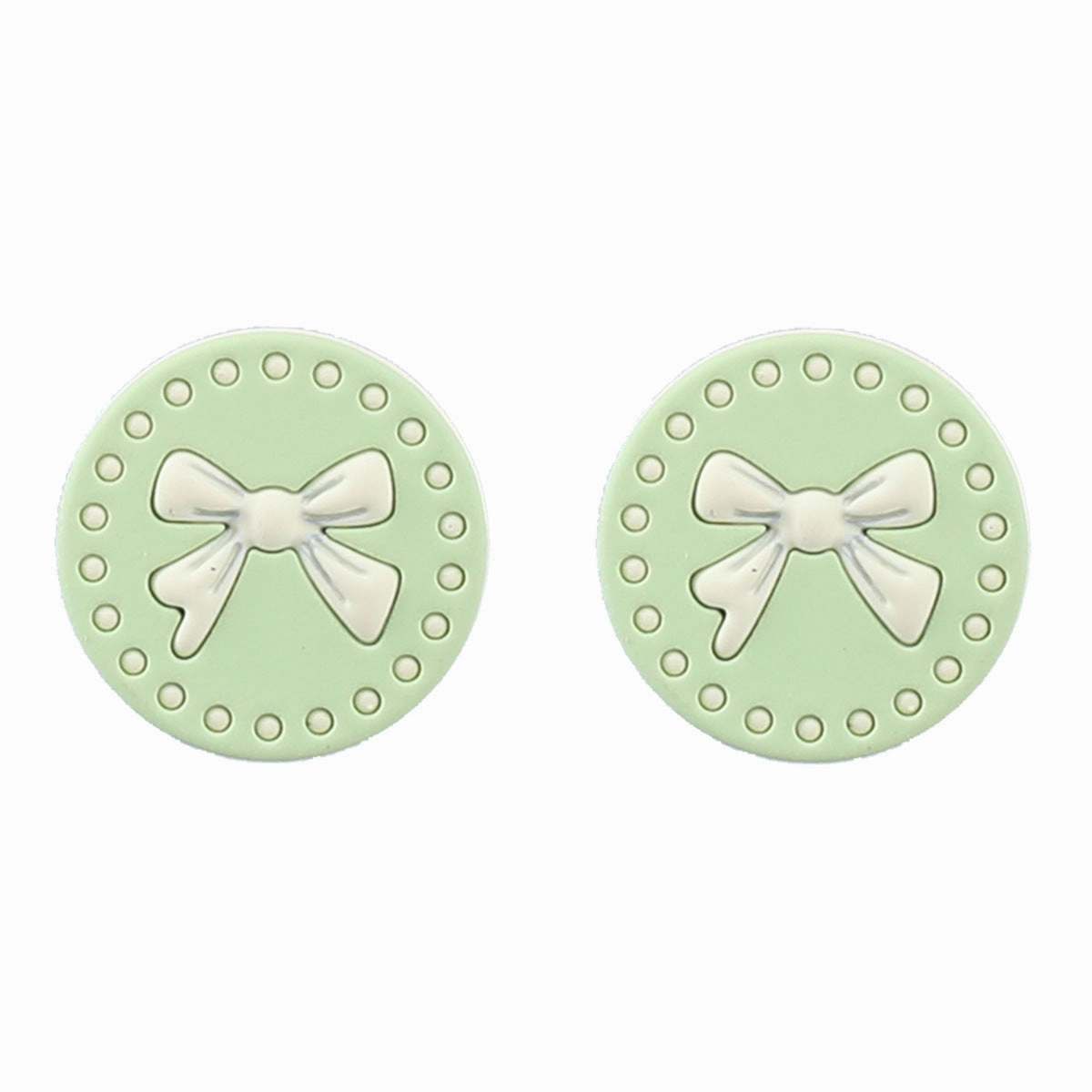 Wholesale Round Spray Painted Bow Alloy Ear Studs