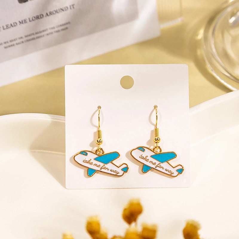 Wholesale Round the World Aircraft Alloy Earrings