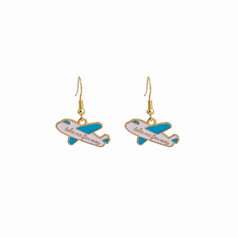 Wholesale Round the World Aircraft Alloy Earrings