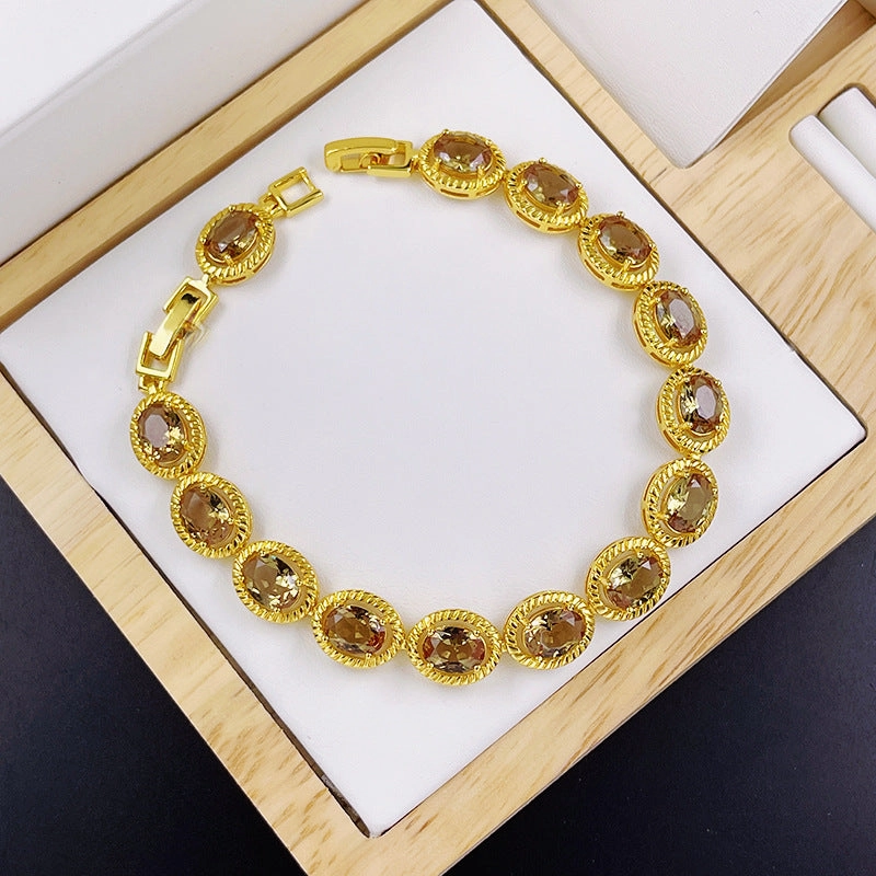 Wholesale Round Three-Piece Set Color Stone Earrings