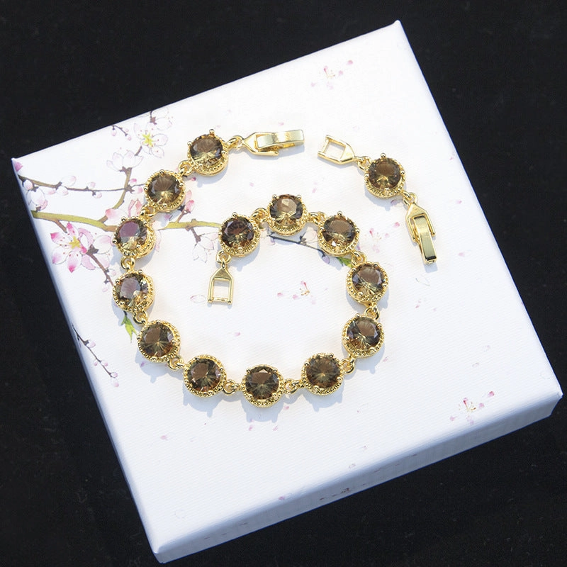 Wholesale Round Three-Piece Set Color Stone Earrings