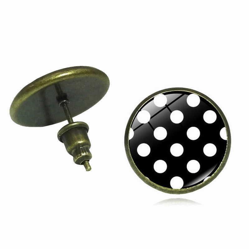 Wholesale Round Wave Point Alloy Earrings