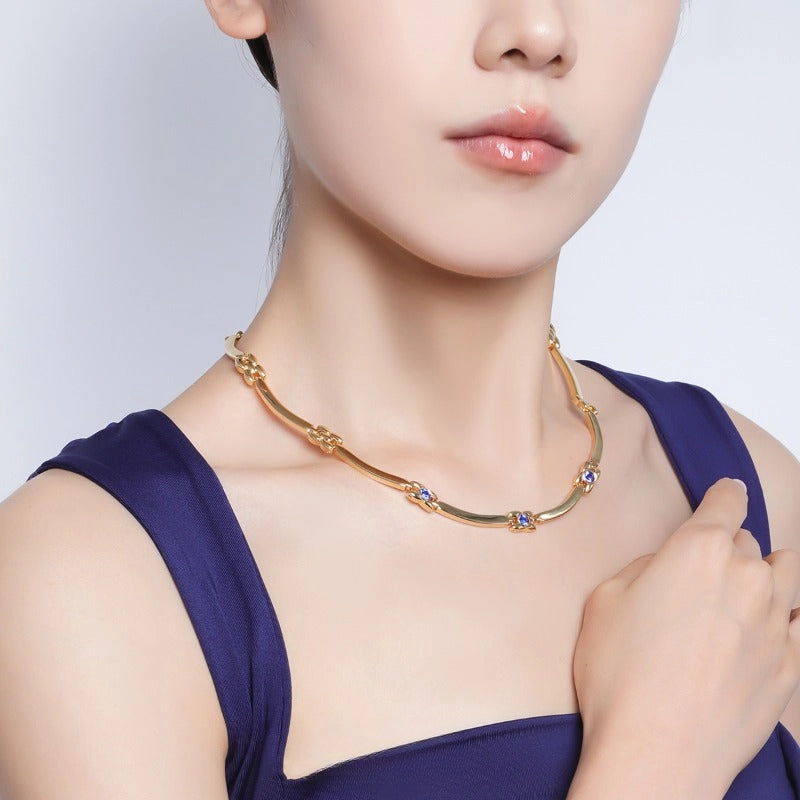 Wholesale Round Zircon Luxury Necklace