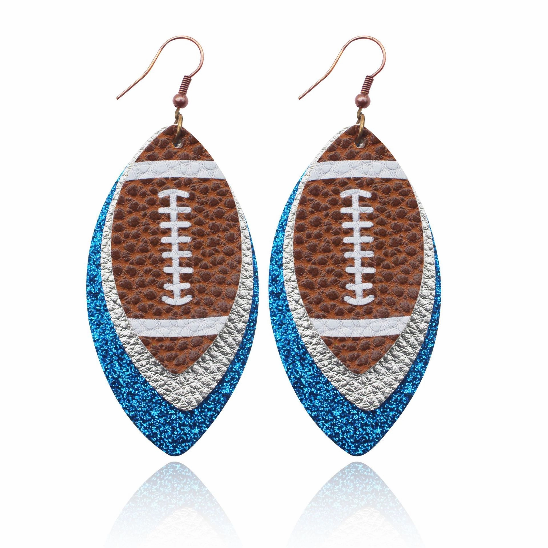 Wholesale Rugby Brown Leopard Tree Leaf Leather Earrings