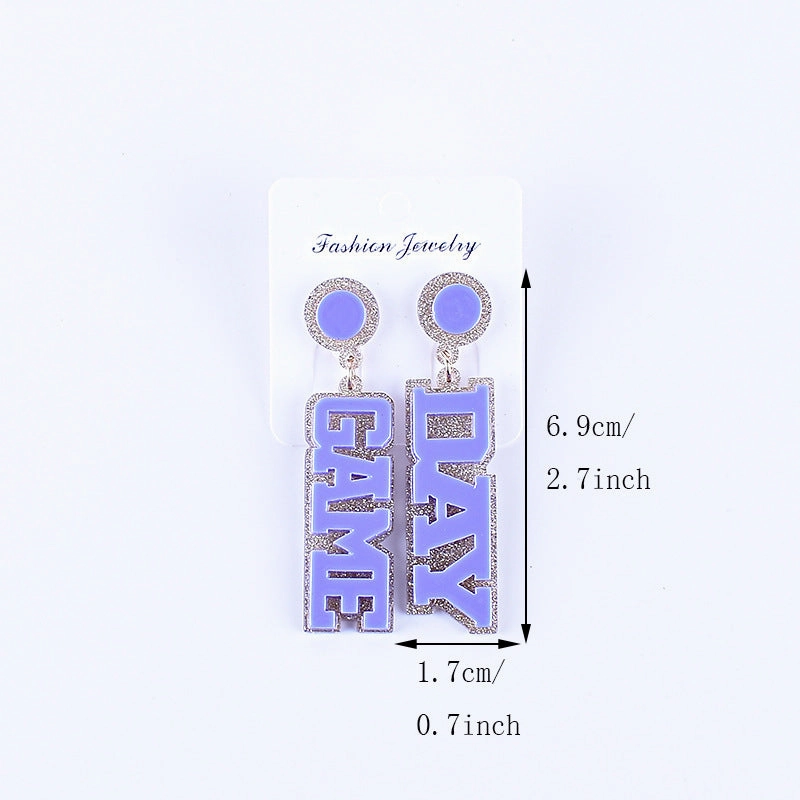 Wholesale Rugby English Letter Game Day Acrylic Earrings