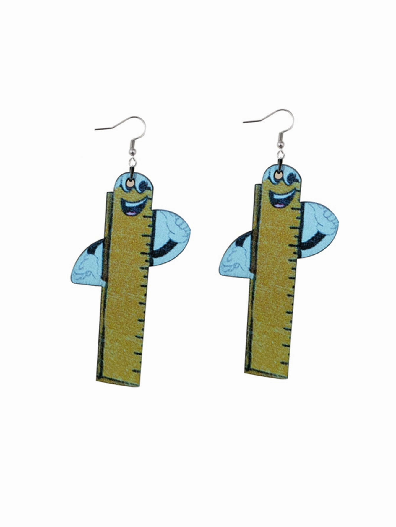 Wholesale Ruler Graduation Teacher Student Gift Wooden Earrings