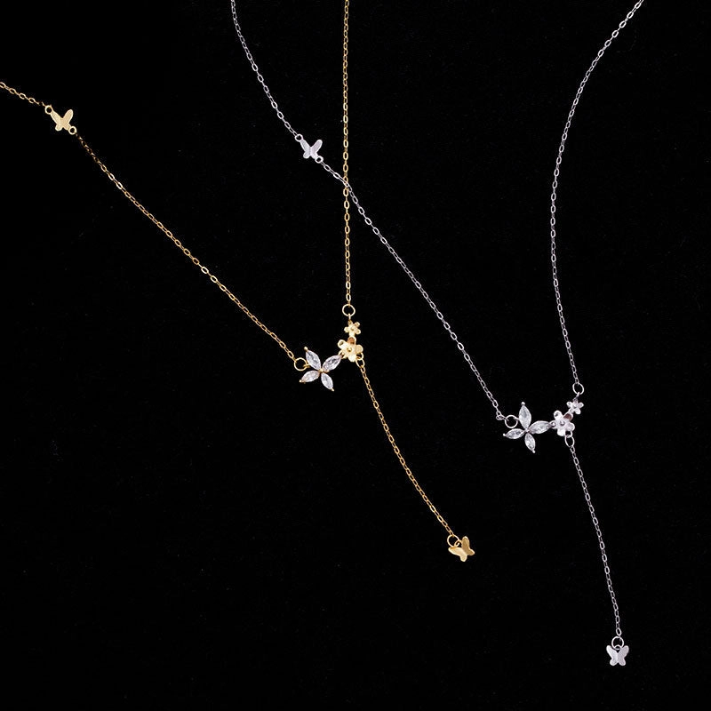 Wholesale S925 Silver Butterfly Necklace