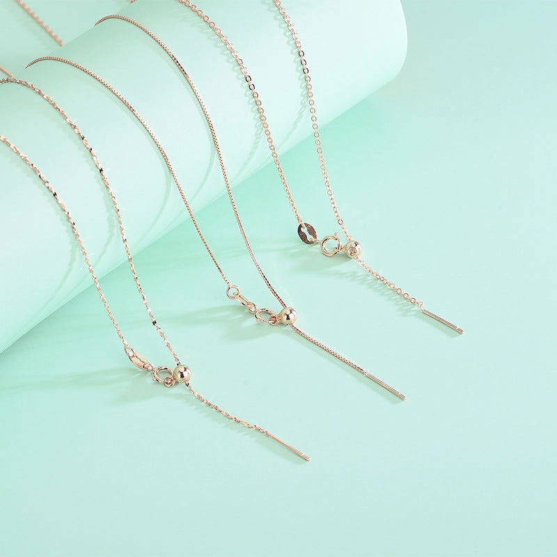 Wholesale S925 Silver DIY Necklace with Needle Adjustable Positioning Beaded Collar Chain