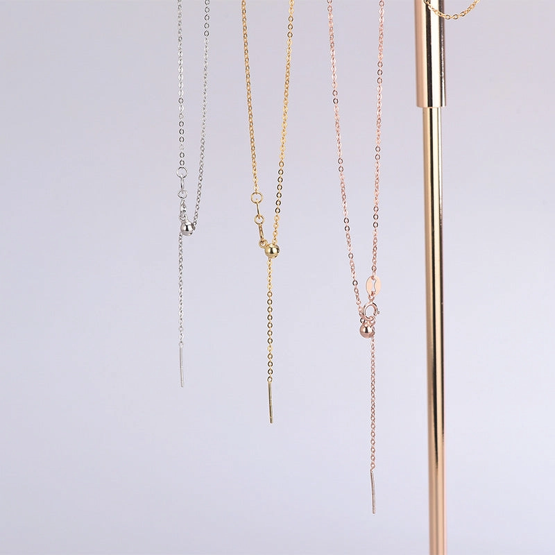 Wholesale S925 Silver DIY Necklace with Needle Adjustable Positioning Beaded Collar Chain
