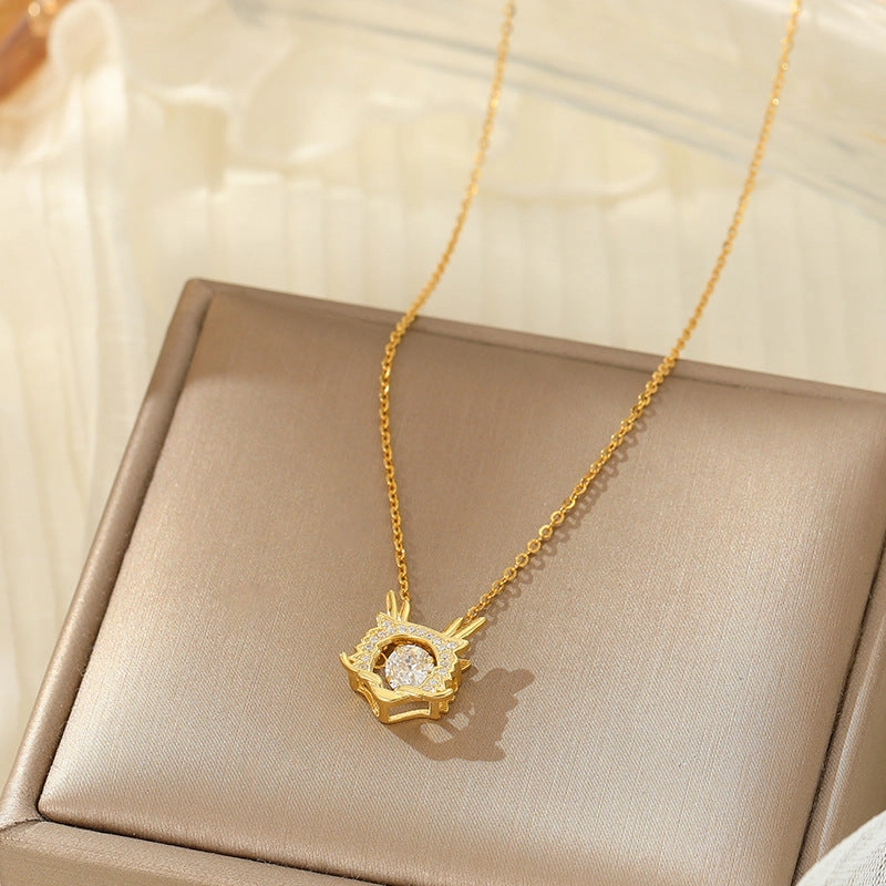 Wholesale S925 Silver Dragon Year Smart Zodiac Necklace