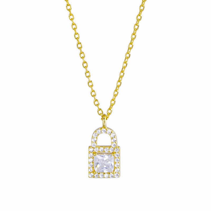 Wholesale S925 Silver Lock Diamond Necklace