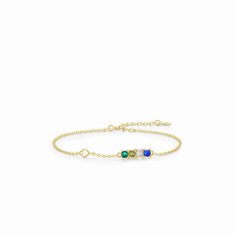 Wholesale S925 Silver Love Heart Crystal Bracelet OLY-BT-MoD001