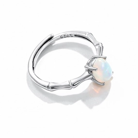 Wholesale S925 Silver Natural Opal Gemstone Ring