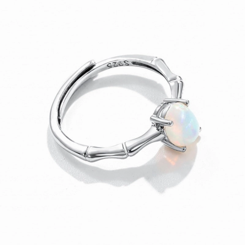 Wholesale S925 Silver Natural Opal Gemstone Ring